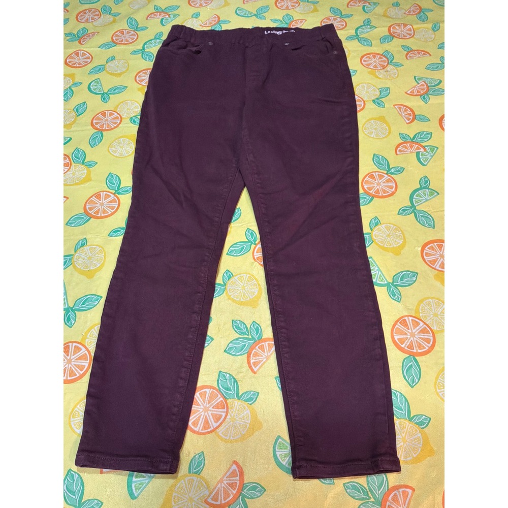Lands' End Pull-On Skinny Jeans Womens 8P Burgundy